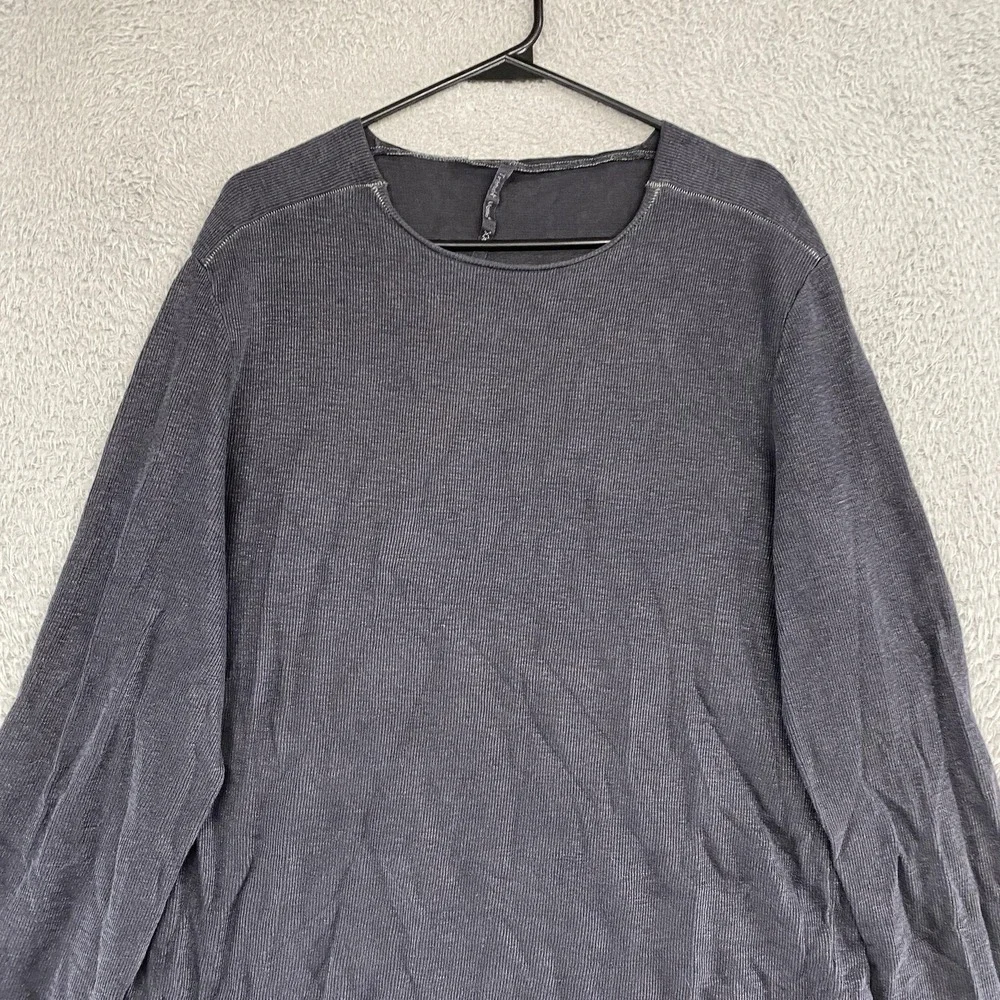 Transit Uomo Sweater‎ Mens 2XL Gray Linen Cotton Crewneck Knit Lightweight Italy